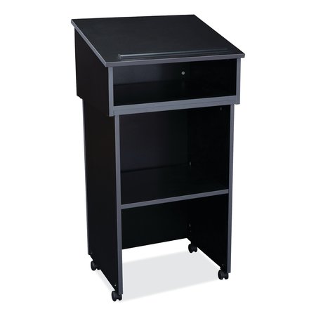 OKLAHOMA SOUND Tabletop Lectern and AV Cart/Lectern Base, 23.75 x 19.87 x 47.5, Black 22112BK